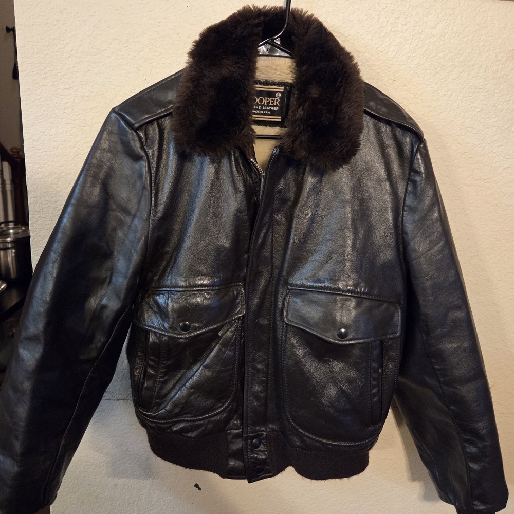 Cooper Genuine Leather Jacket Brown Leather.